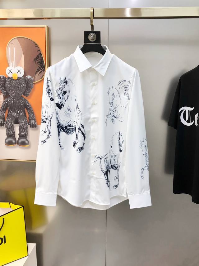 H*Rmes Herm S New Men's Original Casual Long-Sleeve Shirt, Available On The Offi
