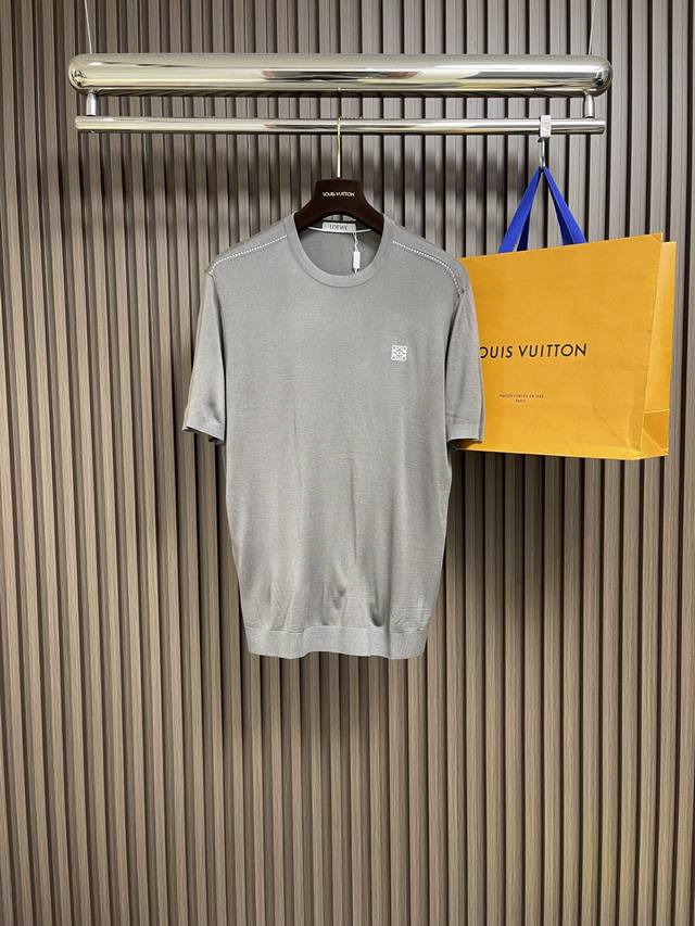 Loewe 2025Ss Summer Cool And Breathable Tencel Modal Knit Short-Sleeve T-Shirt,T