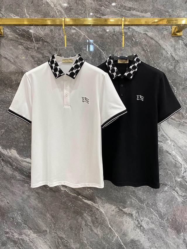 Burberry 25Ss New Spring/Summer Short-Sleeve Collared T-Shirt Polo, Highest Vers