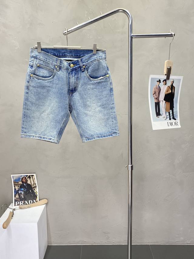 Versace Exclusive New Casual Denim Shorts High-End Version! Custom-Made Fabric F