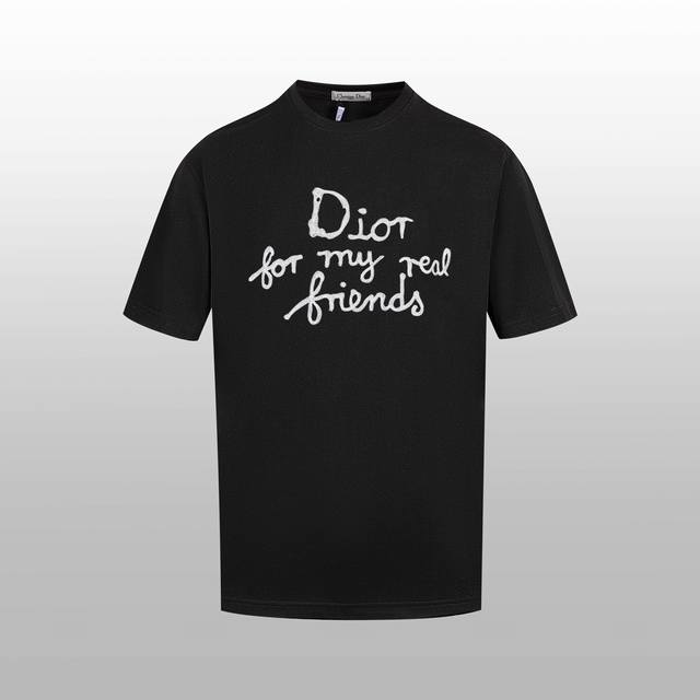 Top-Tier Version, Distinct From Standard Goods Dior Letter Embroidered Short-Sle