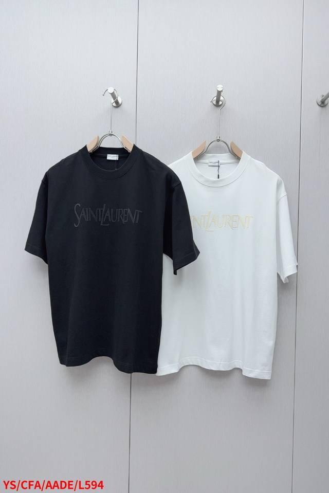 L594 Acne Studios Summer New Arrival Heavy Embroidered Logo Pink Short-Sleeve T-