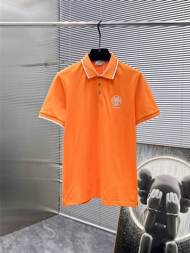 Herm S 2025 Ss Summer New Arrival Collared Short-Sleeve T-Shirt Polo Shirt, High