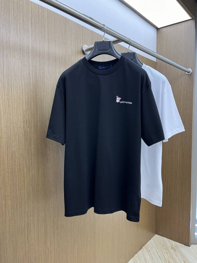 Louis Vuitton 2025 New Floral Short-Sleeve T-Shirt With Round Neck For Men And W