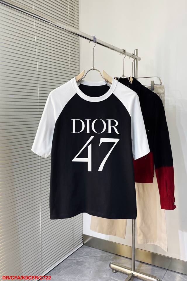 C722 Dior 2025 Ss Spring/Summer New Arrival Brand-Printed Digital Cotton Round-N