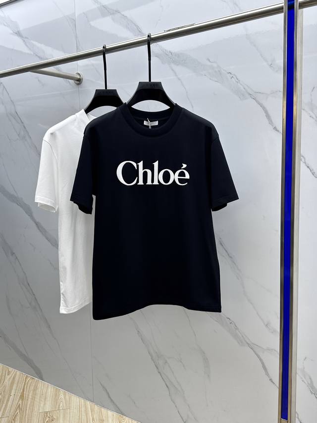 Chloe*Chloe 2025 Fall/Winter New Arrival Round Neck Base Layer T-Shirt, 3D Logo