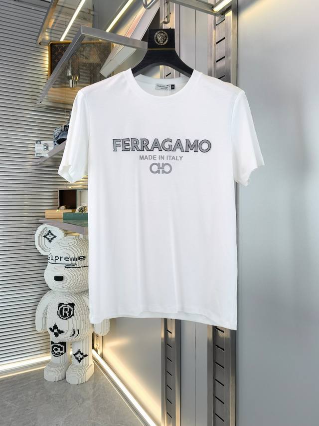 Ferragamo-25Ss New Spring/Summer Short-Sleeve T-Shirt, Highest Version Customiza