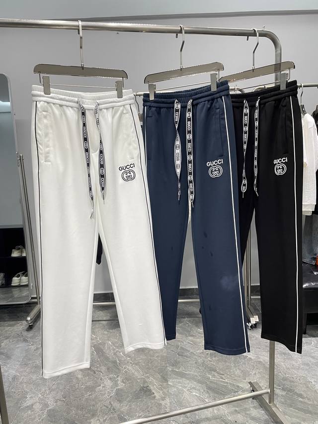 Gu25Ss Early Spring New Arrival Premium Air-Cotton Drawstring Casual Pants, Unis