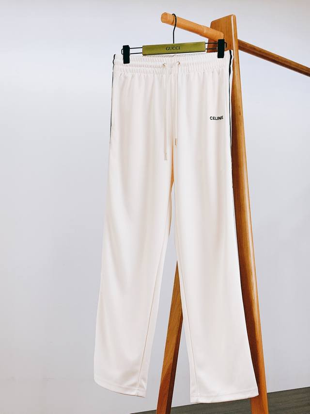Celine Celine Woven Strap Sports Casual Pants Authentic Diamond-Patterned Dyed F