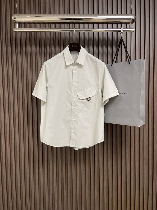 Hermes 2025 Ss New Short-Sleeve Shirt, Fashionable And Stylish, Simple And Versa