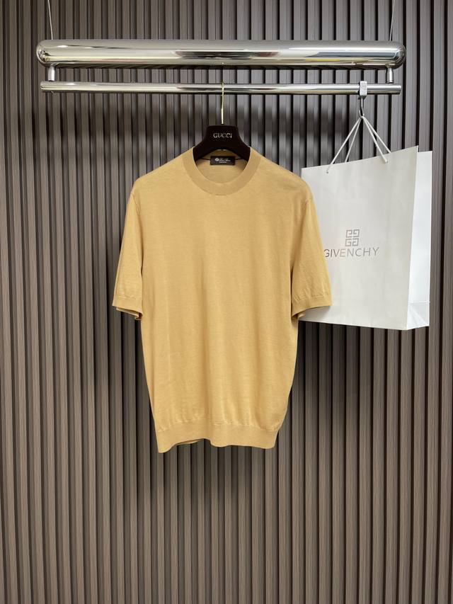 Lp Loro Piana 2025 Ss Summer New Arrival Knitted Round Neck Short-Sleeve T-Shirt