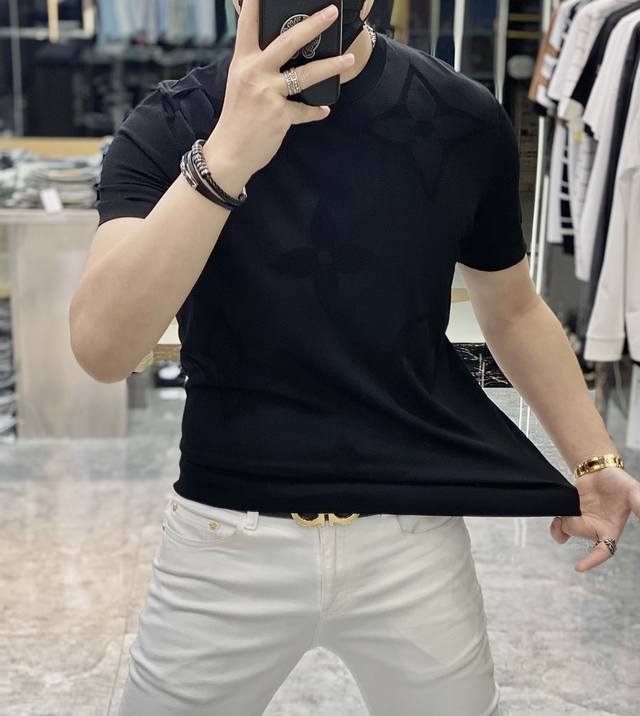 Lv 2025Ss Spring/Summer Latest Best-Selling Premium Short-Sleeve T-Shirt, Custom