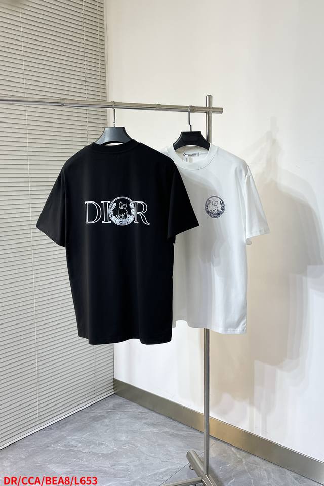 L653 Dr Dior Dio.R Short-Sleeve T-Shirt Fabric: 300Gsm Double-Knit 100% Cotton R