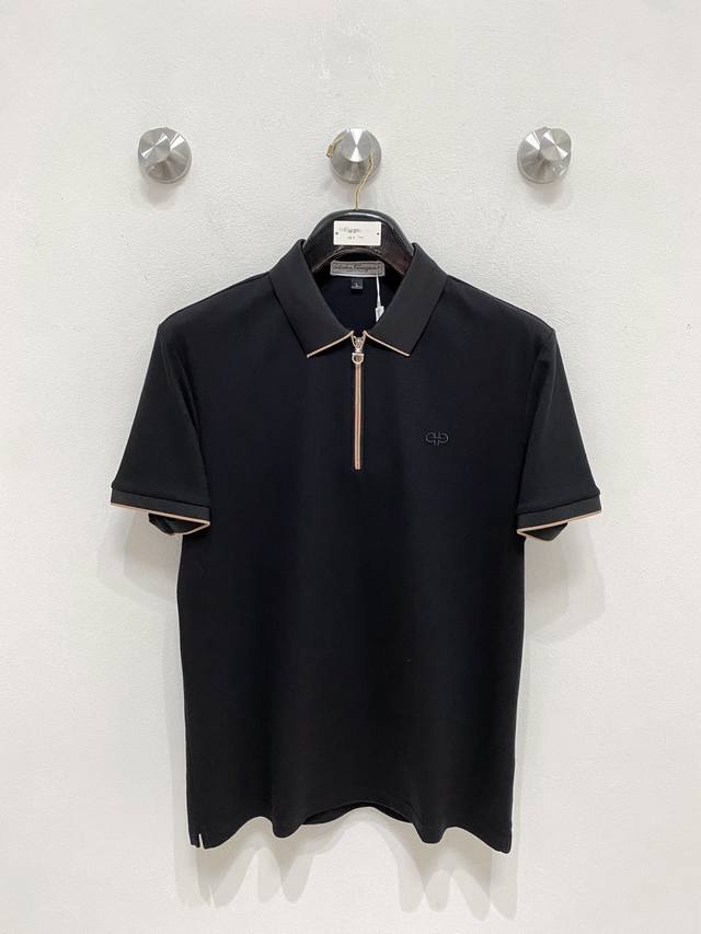 New Arrival Ferragamo 2025Ss Summer New Arrival Letter Logo Men's Collared Polo