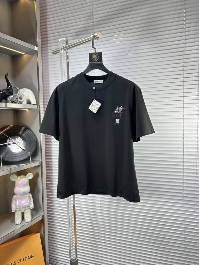 Loew*Loewe Ss25 Early Spring New Arrival Short-Sleeve T-Shirt, Ice Tide Cotton S