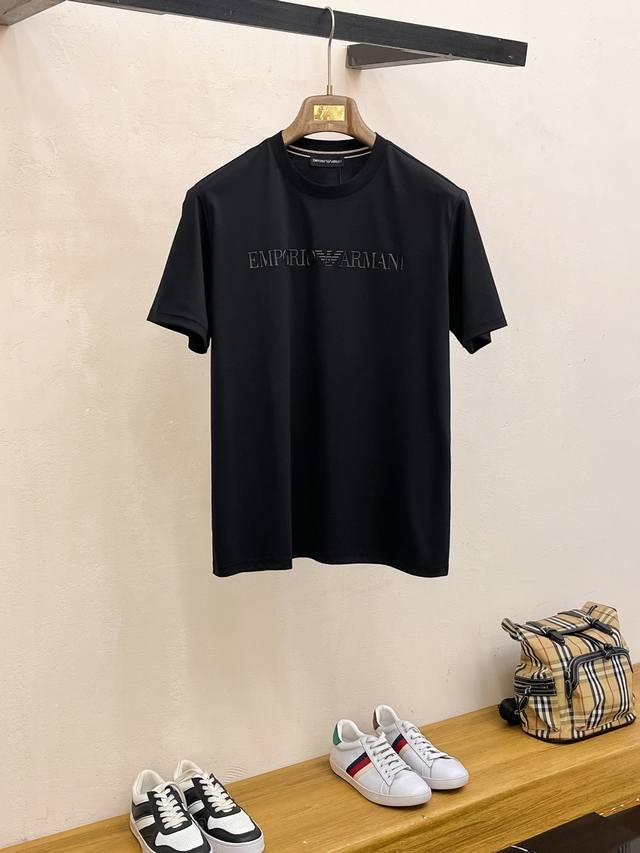 Armani 2025 New Arrival Authentic Men's Casual Short-Sleeve T-Shirt! High-End Cu