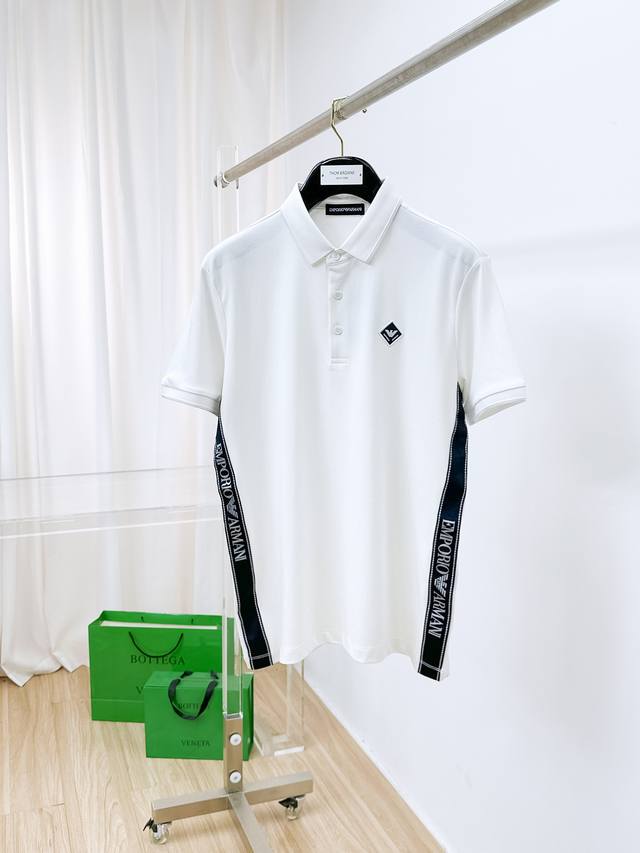 Spring New Arrival Armani 2025Ss Summer New Arrival Letter Logo Men's Collared P