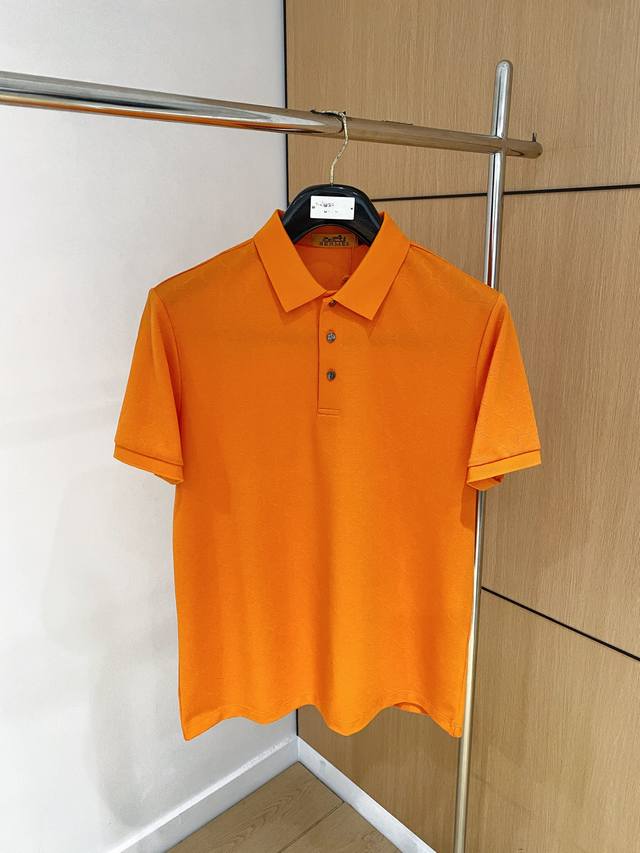 Herm S, 2025 Summer New Arrival Polo Short-Sleeve Shirt With Hexagonal Bead-Patt
