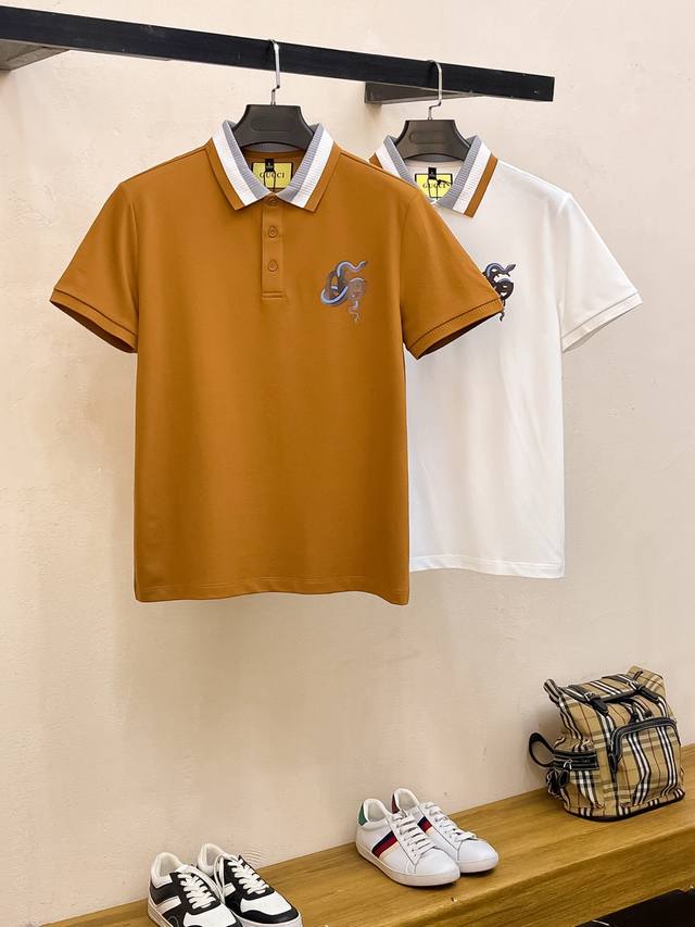 Gucci 25Ss New Spring And Summer Short-Sleeve Polo Shirt With A Collar, Highest