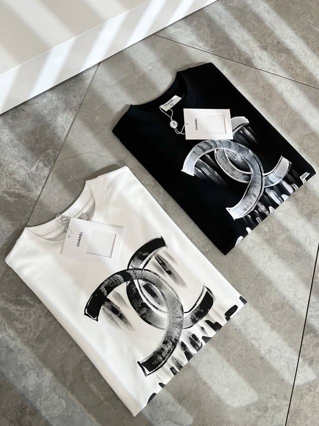 Chanel Couple T-Shirt Cha**L 2025 Spring/Summer New Creative Casual Unisex Short