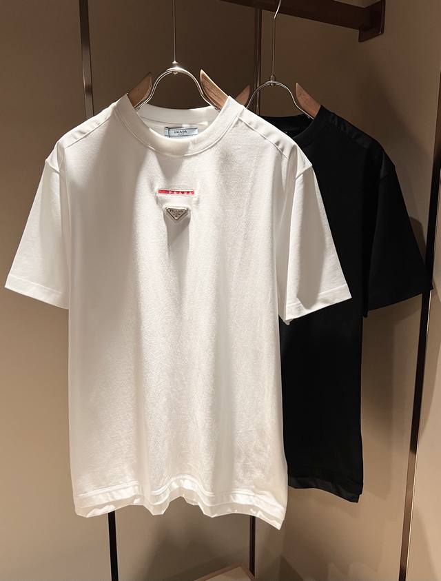 Prad*A Prada 2025 Spring/Summer New Arrival Unisex Short-Sleeve T-Shirt, The Lat