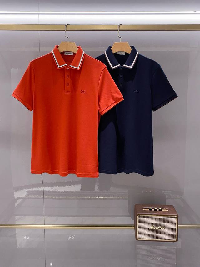 Dc Collared T-Shirt 25Fw Summer New Release!-Ferragam*O Men's Classic Lightweigh