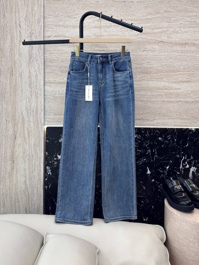 Cx080#New Arrival Dior Letter Print Denim Cotton Slim-Fit Jeans 26-30 Sizes