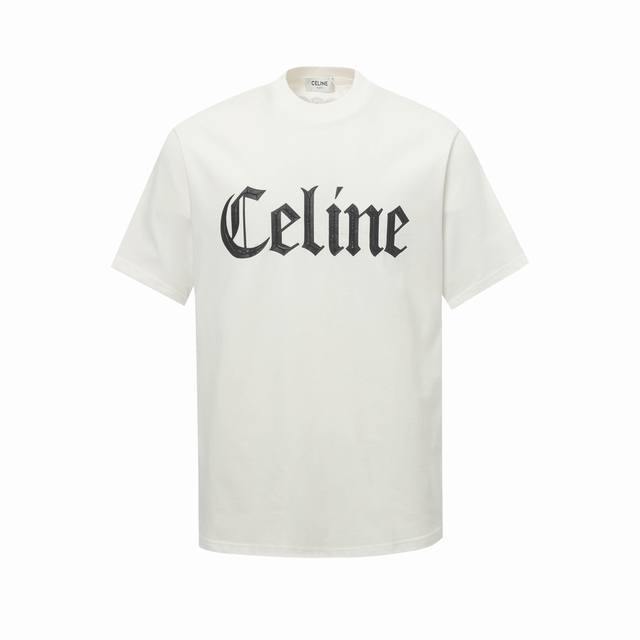 114# Celine Short-Sleeve Logo Pattern Features A Thick-Plate Printing Technique,