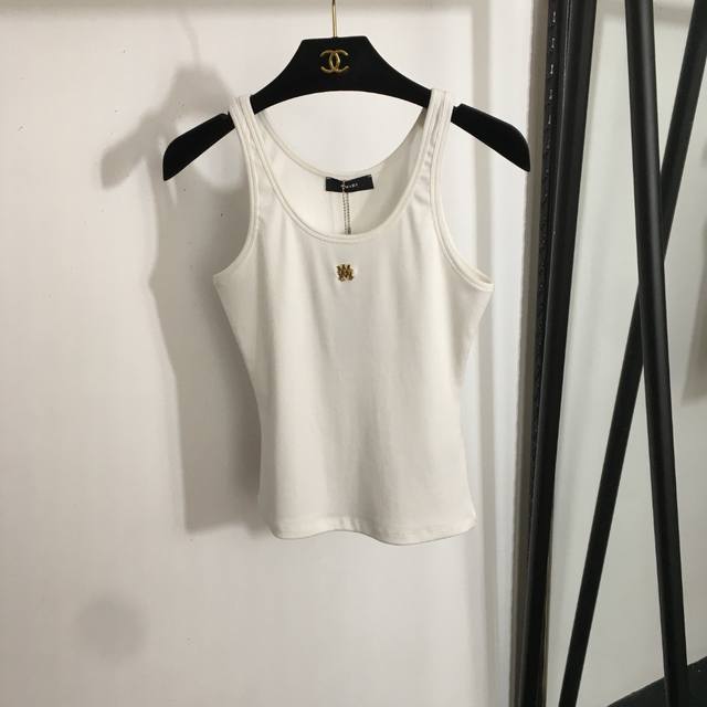 Style Number 20252083 Amiri New Logo Metal Decorative Fitted Ribbed Cotton Vest,