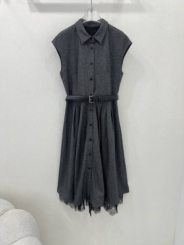 Dio*25 New Arrival Dress Super Simple And Elegant Solid Color Series. Collar Wit