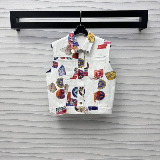 Louis Vuitto*2025 New Arrival Active Full-Print Denim Vest Custom-Made Yb Import