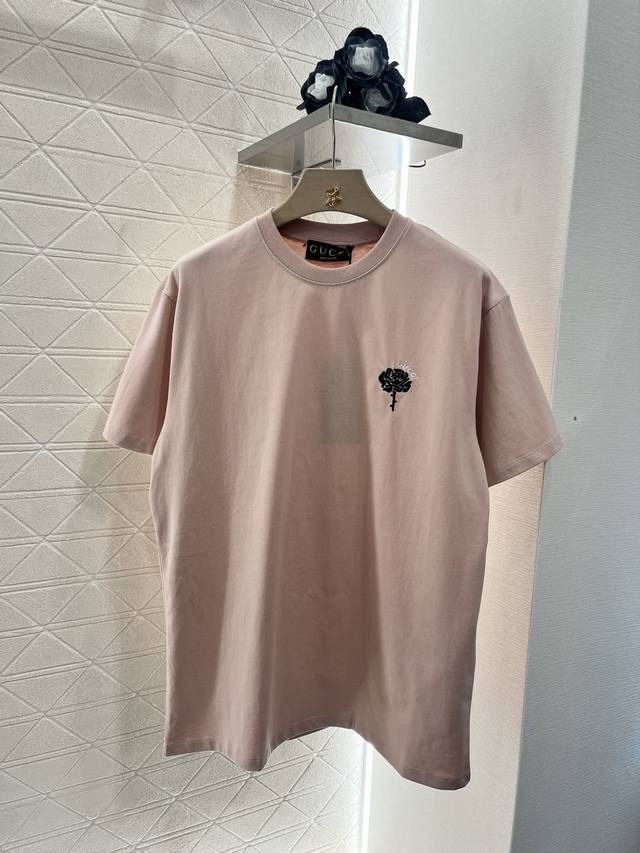 Gucci 2025 New Arrival Rose Embroidery Custom-Made Yb 100% Cotton Material Breat