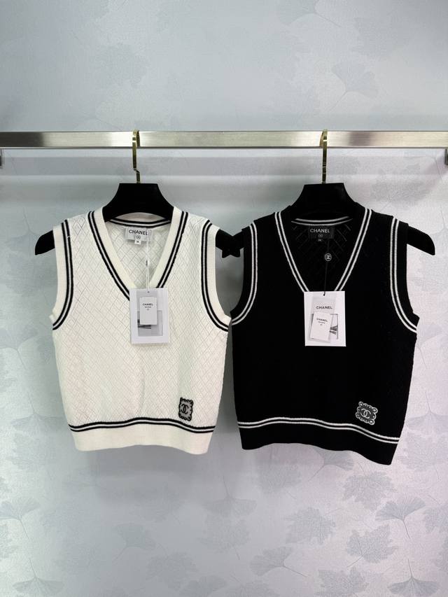 Chane*2025 New Arrival College-Style Knit Vest Custom-Made Yb Wool Yarn Construc