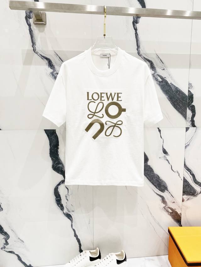 Loewe 320G Round Neck Short-Sleeve T-Shirt Loewe Collaboration Embroidered Large