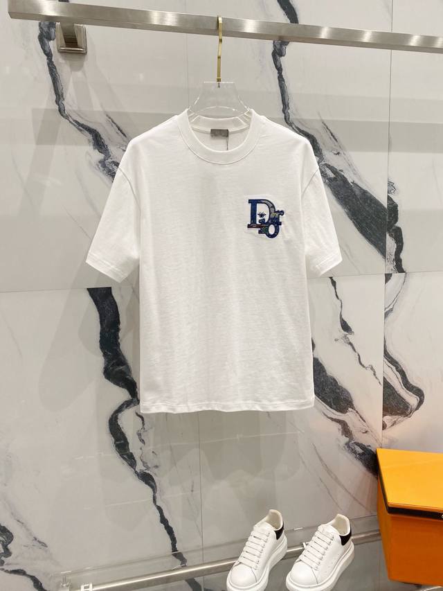 Dior 320G Round Neck Short-Sleeve T-Shirt Premium Craftsmanship Front And Back B