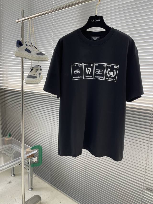 Balenciaga 25Ss New Print Short-Sleeve T-Shirt This Design Uses High-Density, Pr