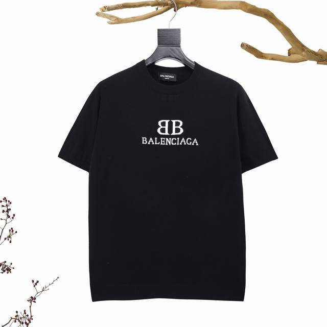 Balenciaga Paris 24Ss Latest Double B Logo Knit Sweater, Unisex. Colors: Black,