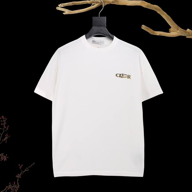 Dior Dior Knit Sweater. Front Chest Embroidery. Back Jacquard Design With A Roun