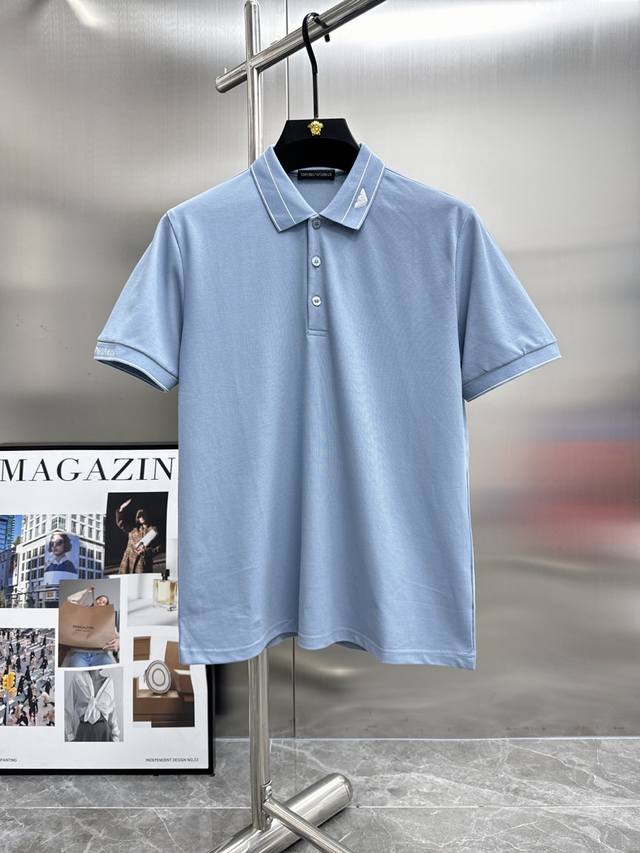 Armani Spring/Summer New Men's Short-Sleeve Polo Shirt, Featuring The Brand's La