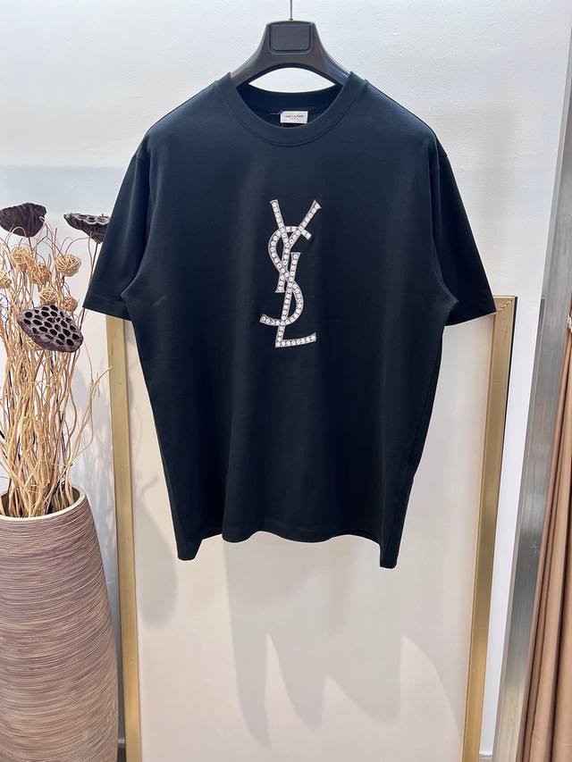 Size: S M L Xl Unisex 197712170081 Saint Laurent Ysl Diamond-Embellished Letter