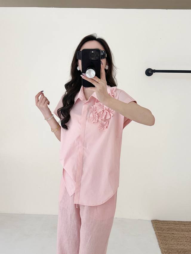Best-Selling Cotton Shirt Now Available Heavy Floral Petal Design Shirt Silhouet
