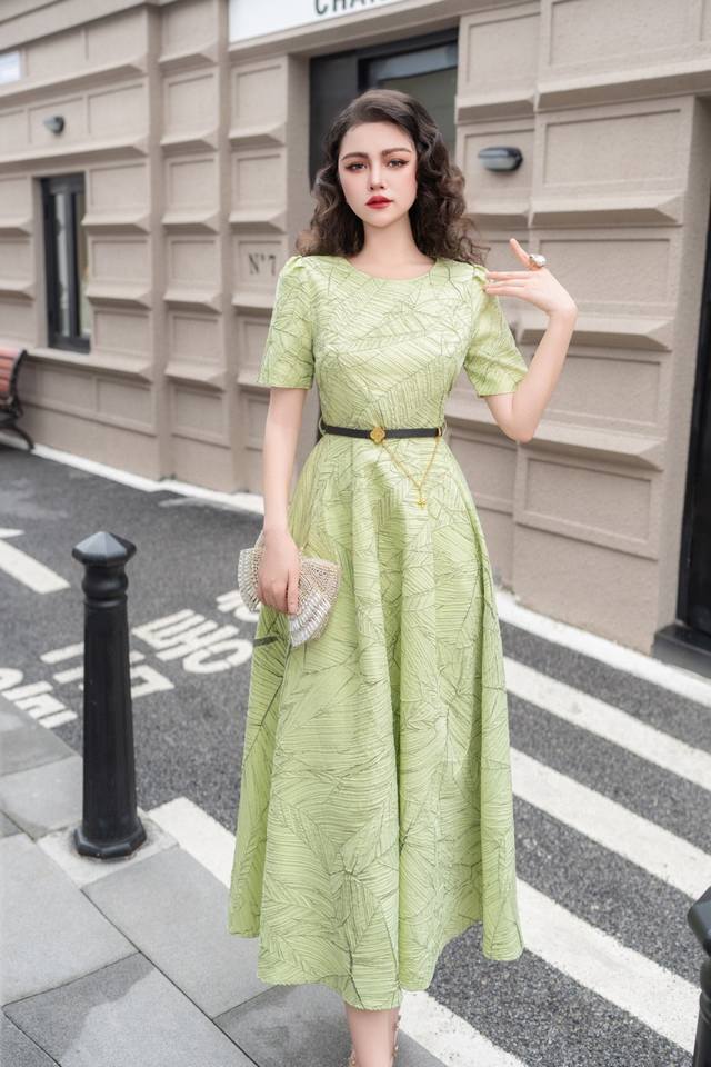Ss Reorder Shipping Available S-Xxl Louis Vuitton*N Elegant Textured A-Line Dres