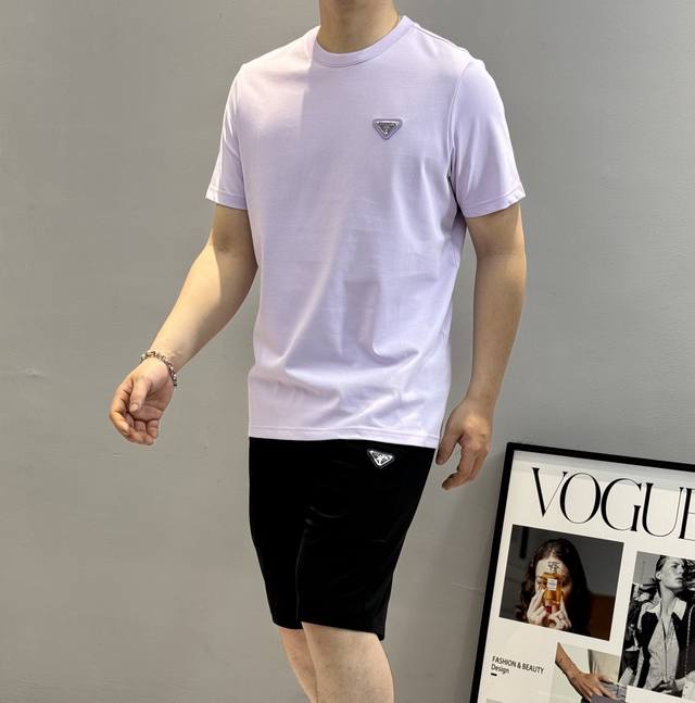 Shirt And Pants Prada 2025S Spring/Summer New Arrival T-Shirt! Can Be Paired Wit