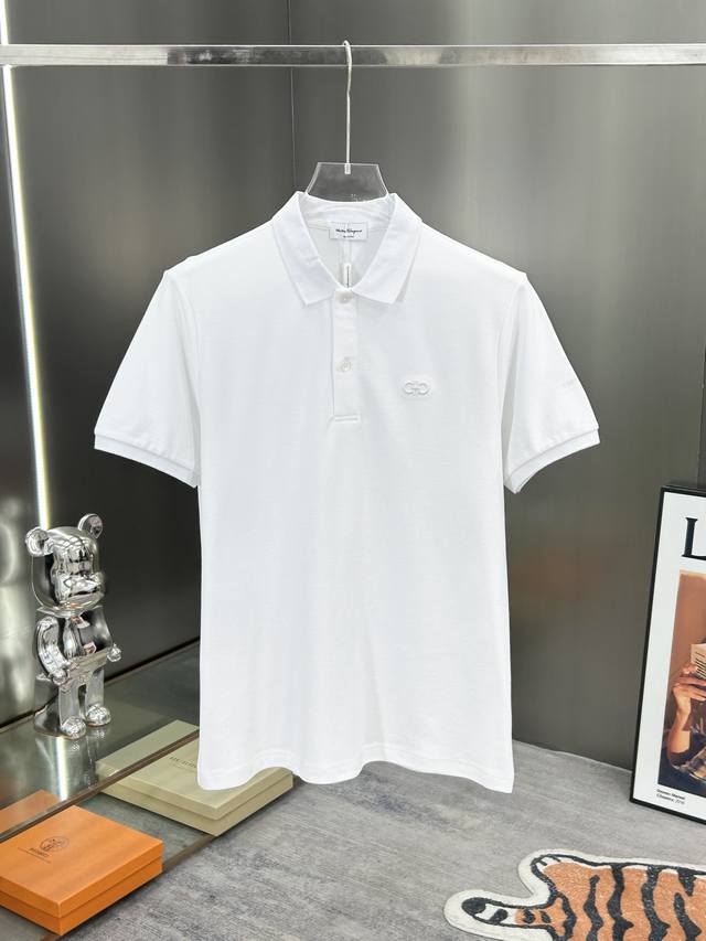 Ferragamo 2025 New Arrival Premium-Quality Collared Short-Sleeve Polo Shirt, Per