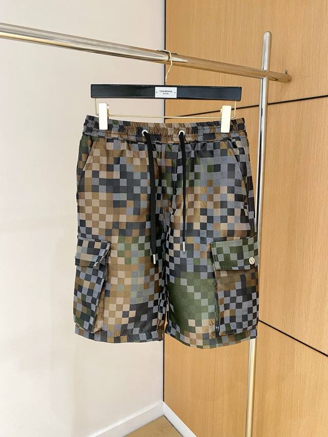 Lv 2025 Spring/Summer New Specific Fabric Logo Casual Pants Color: Black Sizes: