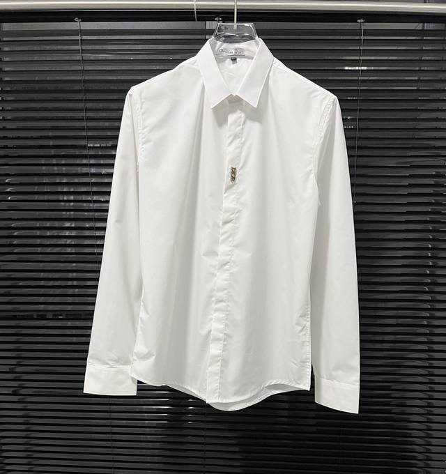 Dior Cd Letter Logo Metal Patchwork High-Quality Long-Sleeve Shirt, Unisex Sizes