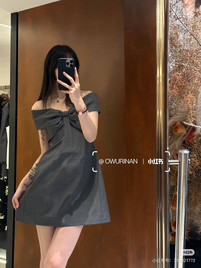 25.Ss Item Number: 20363 Gray-Toned Large Bow Dress S M