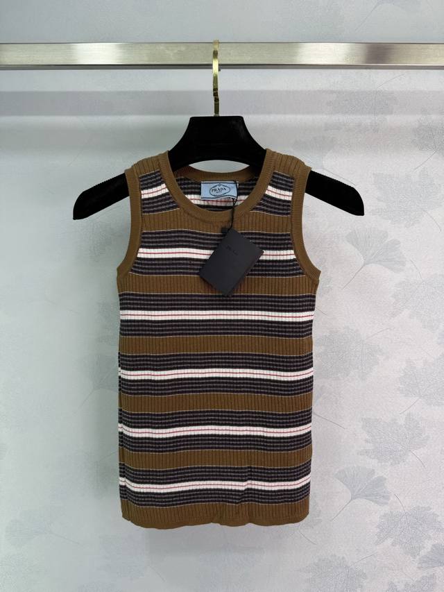 Pr*Stripe Latest Series Knit Vest Rare Coffee Color This Vest Stands Out With It