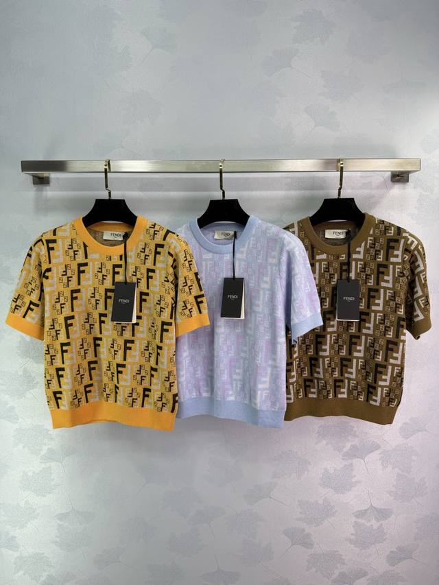 Fe*25 Summer New Arrival Latest Series Knit Round Neck Top, All-Over Classic Vin