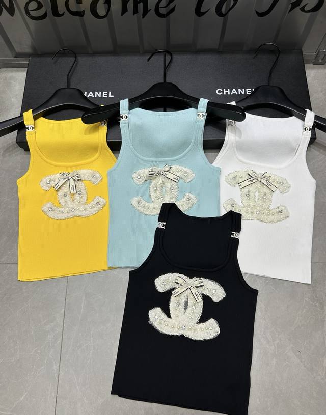 New Arrival Style No.: 27610# #Fragrant Pearl Shoulder Logo Tank Top Actual Phot